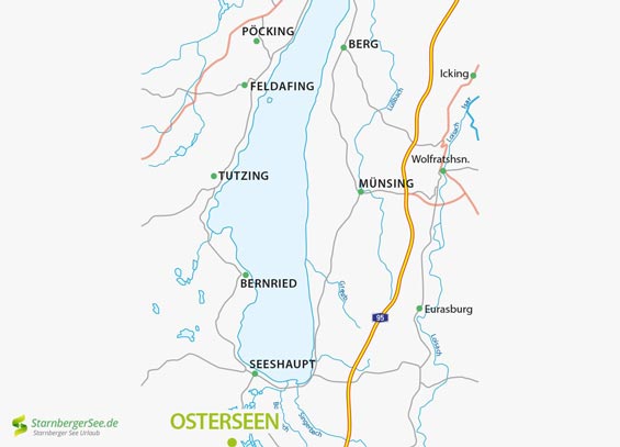Osterseen auf der Karte