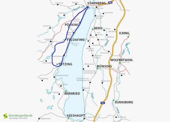 Radtour von Starnberg bis zur Ilkahöhe auf der Karte