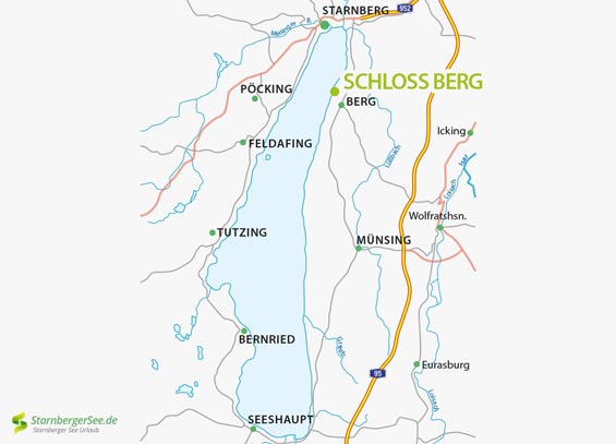 Schloss Berg auf der Karte